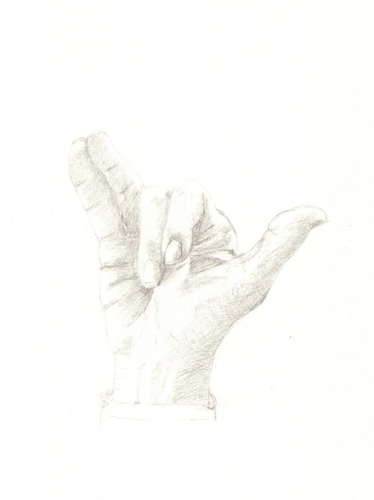Visnumudra Handhaltung Zeichnung